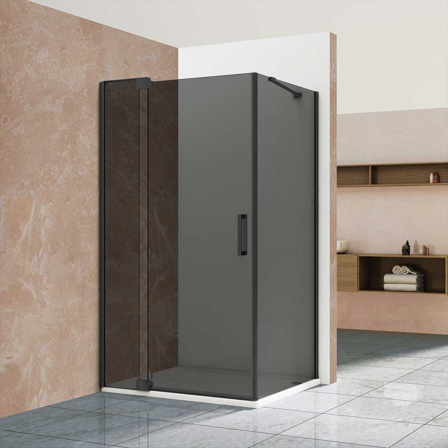 Душевой уголок Vincea Extra VSR-1E 90/100x90, стекло тонированное, профиль черный