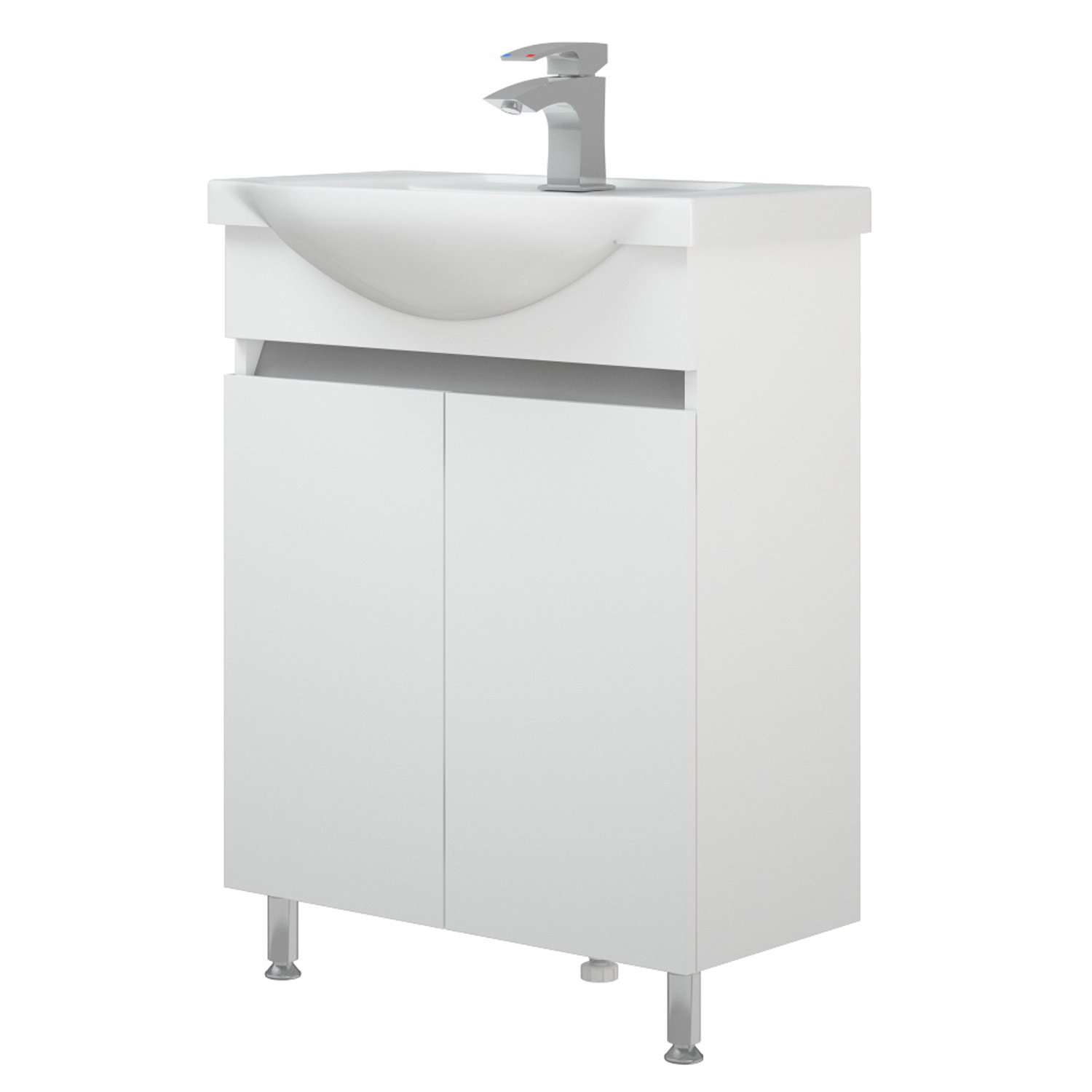 Тумба под раковину Corozo Джуно 55, цвет белый - фото 1