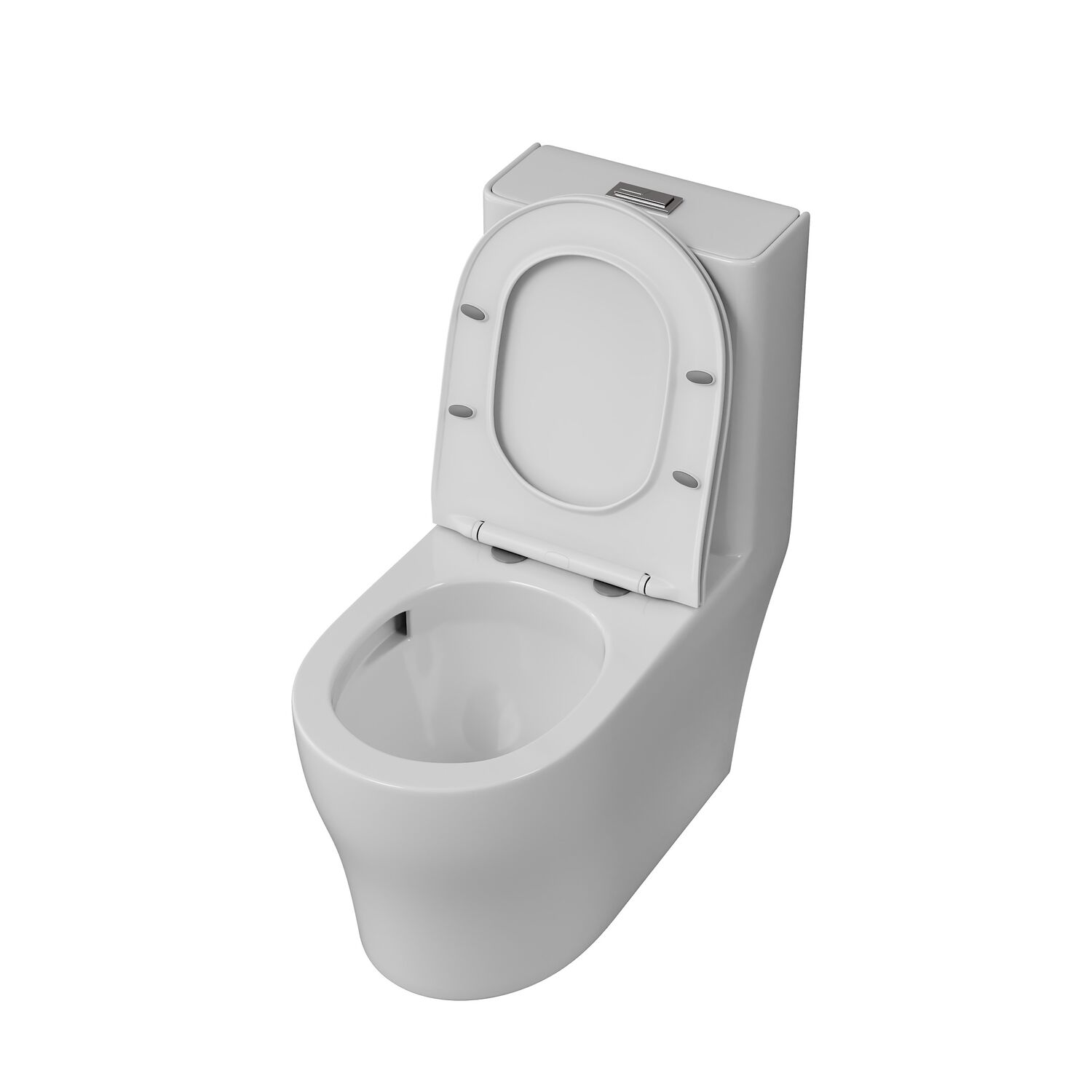 Унитаз-моноблок Grossman Classic GR-4488SQ напольный, безободковый, с сиденьем микролифт, цвет белый глянцевый - фото 1