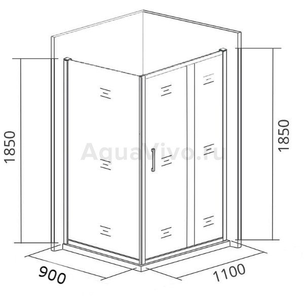 Душевой уголок Good Door Neo WTW+SP-C-CH 110х90, стекло прозрачное, профиль хром