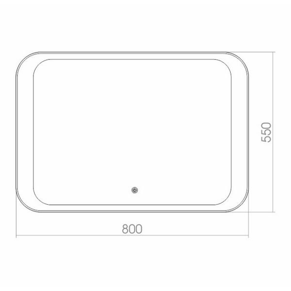 Зеркало Mixline Индиго 80x55, с подсветкой