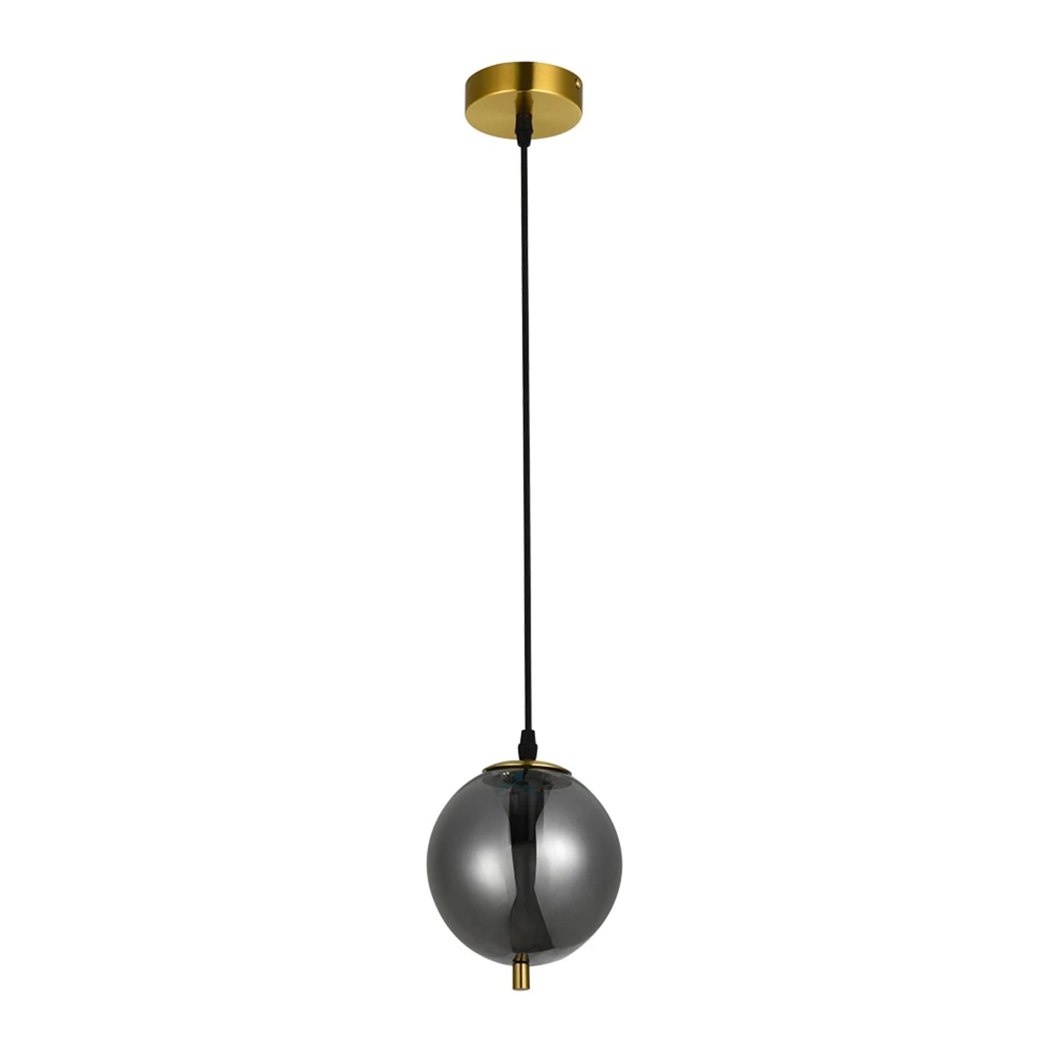 Подвесной светильник Arte Lamp Freddie A2231SP-1PB, арматура полированная медь, плафон стекло дымчатое
