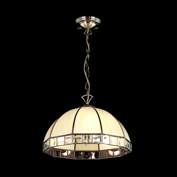 Подвесной светильник Citilux Шербург-1 CL440131, арматура бронза, плафон стекло бежевое, 41х41 см - фото 1