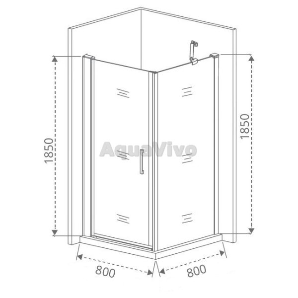 Душевой уголок Good Door Pandora CR-80-T-CН 80х80, стекло тростник, профиль хром