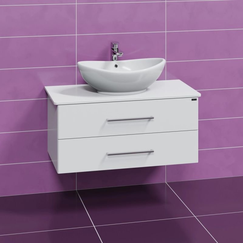 Мебель для ванной Санта Вегас 100 подвесная, со столешницей, цвет белый - фото 1