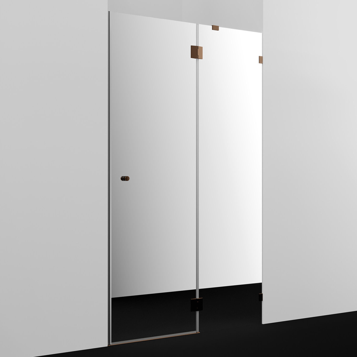 Душевая дверь WasserKRAFT Paar 88H05R-MR 120x200, правая, стекло зеркальное, профиль розовое золото