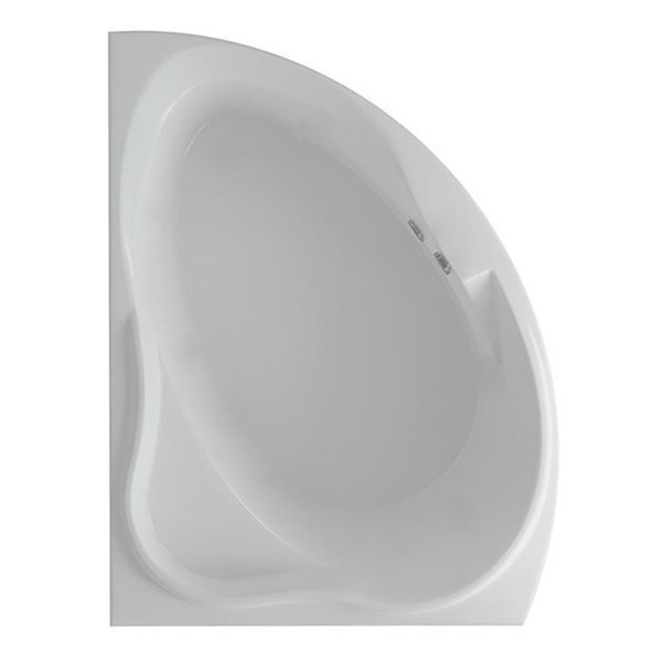 Акриловая ванна Акватек Альтаир 160х120, левая, цвет белый (ванна + вклеенный каркас + слив-перелив)
