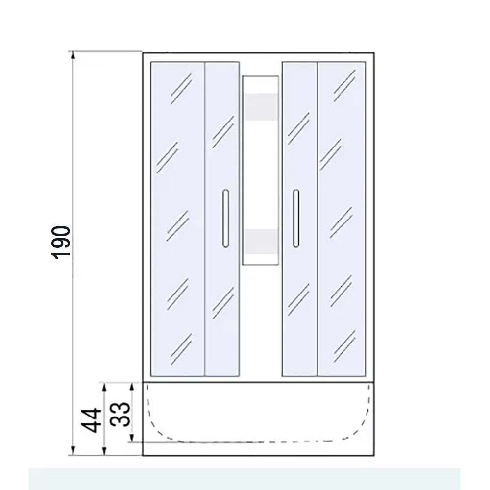 Душевая кабина River Nara Light Б/К 90/44 МТ 90x90, стекло матовое, профиль хром матовый, без крыши - фото 1