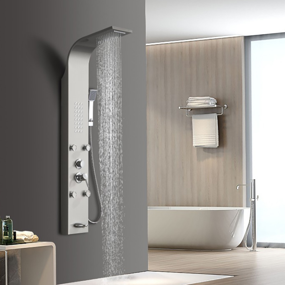 Душевая панель CeruttiSPA Victoria BR CT9980, с гидромассажем, цвет матовая нержавеющая сталь - фото 1