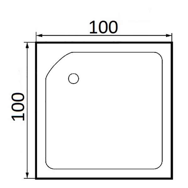 Поддон для душа Wemor 100/24 S 100x100, ABS-пластик, цвет белый - фото 1