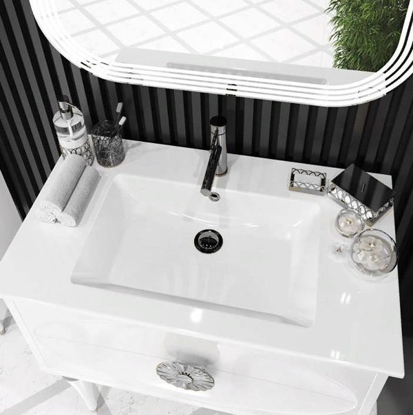 Мебель для ванной Опадирис Ибица 90, цвет белый / хром