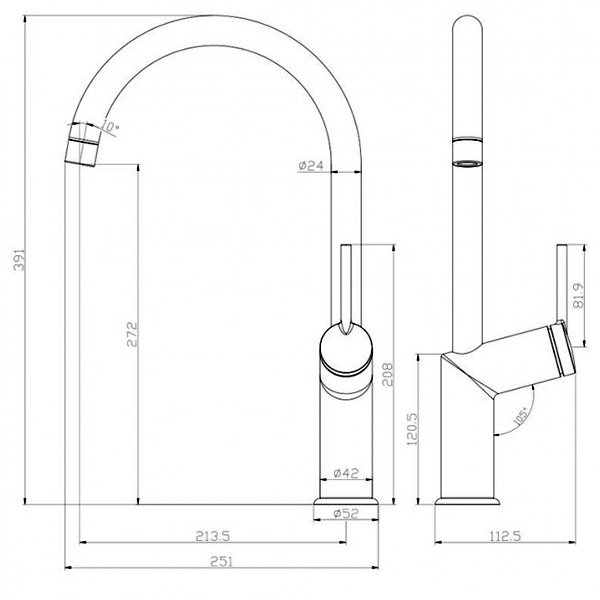 Смеситель Lemark Minima LM3805C для кухни, цвет хром - фото 1