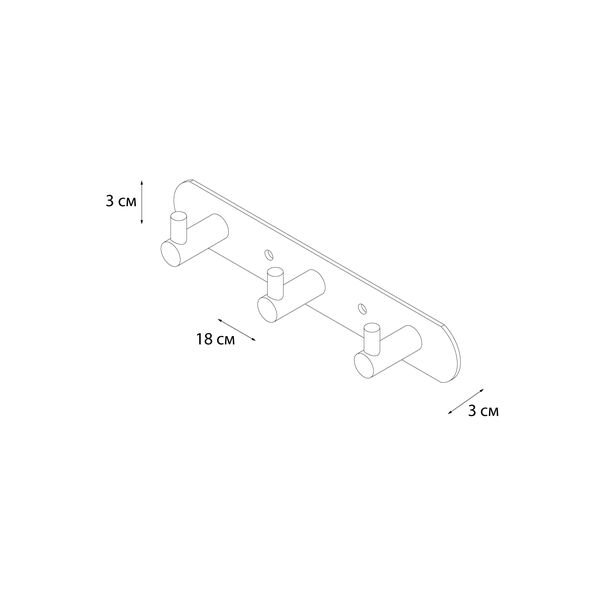 Крючок Fixsen Hotel FX-31005-3, планка на 3 крючка, 18 см