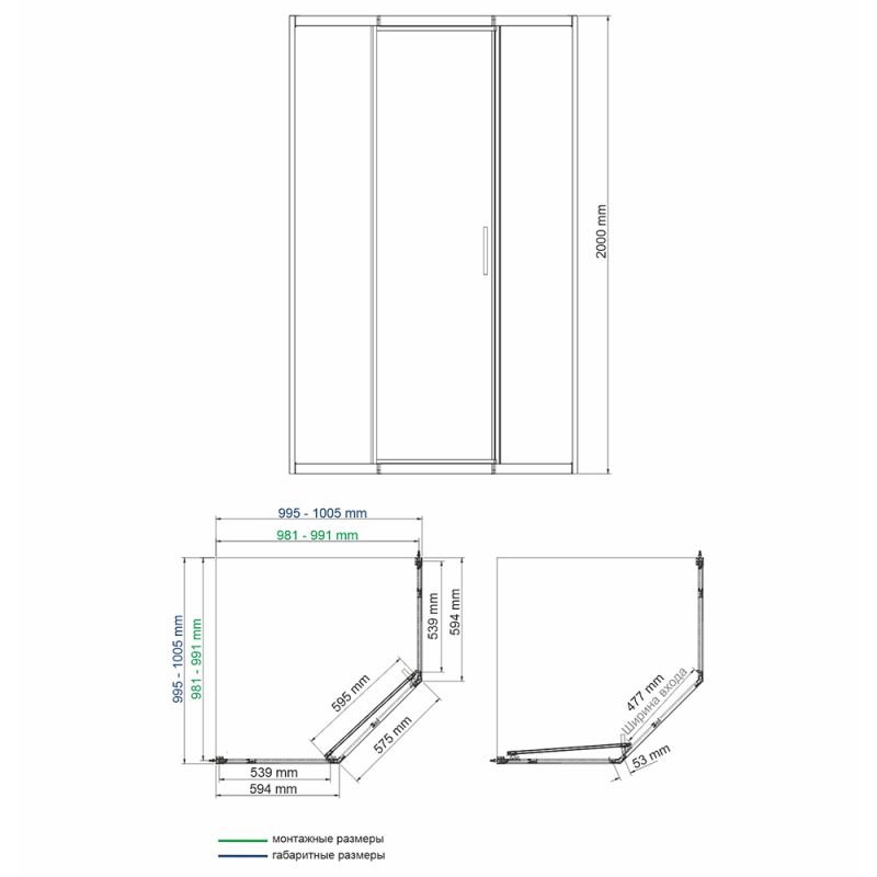 Душевой уголок WasserKRAFT Naab WasserSchutz 86S38 100x100, стекло прозрачное, профиль серебристый