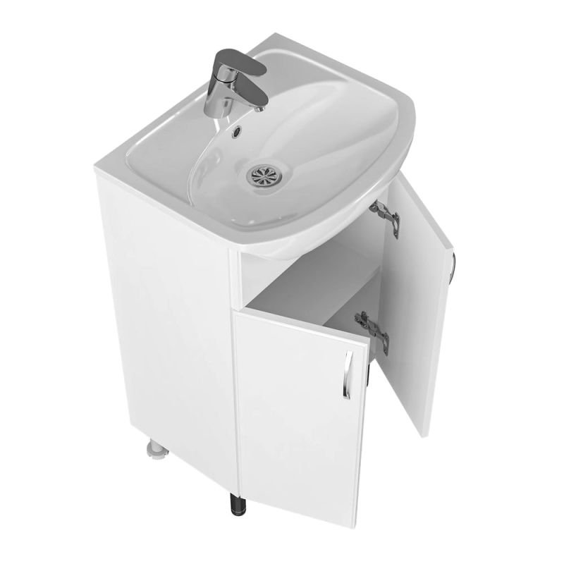 Тумба под раковину Санта Сити 50 напольная, с дверцами, цвет белый - фото 1