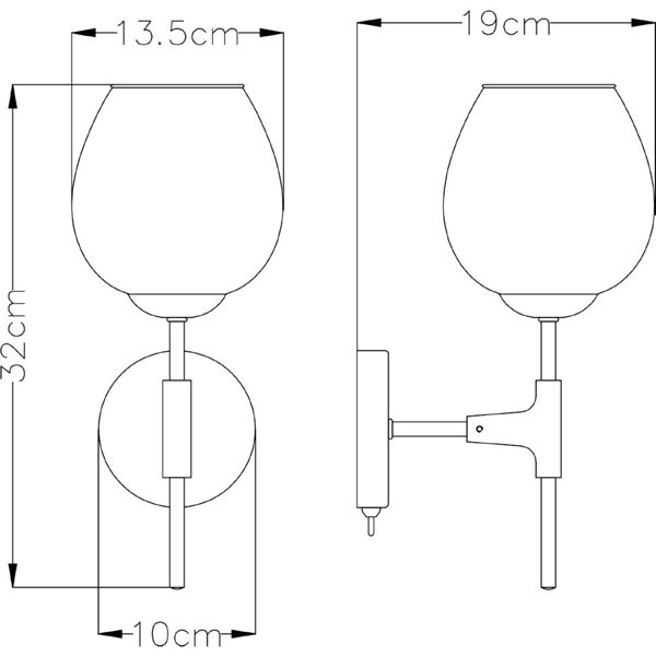 Бра Arte Lamp Yuka A4103AP-1GO, арматура золото, плафон стекло прозрачное, 13х19 см - фото 1