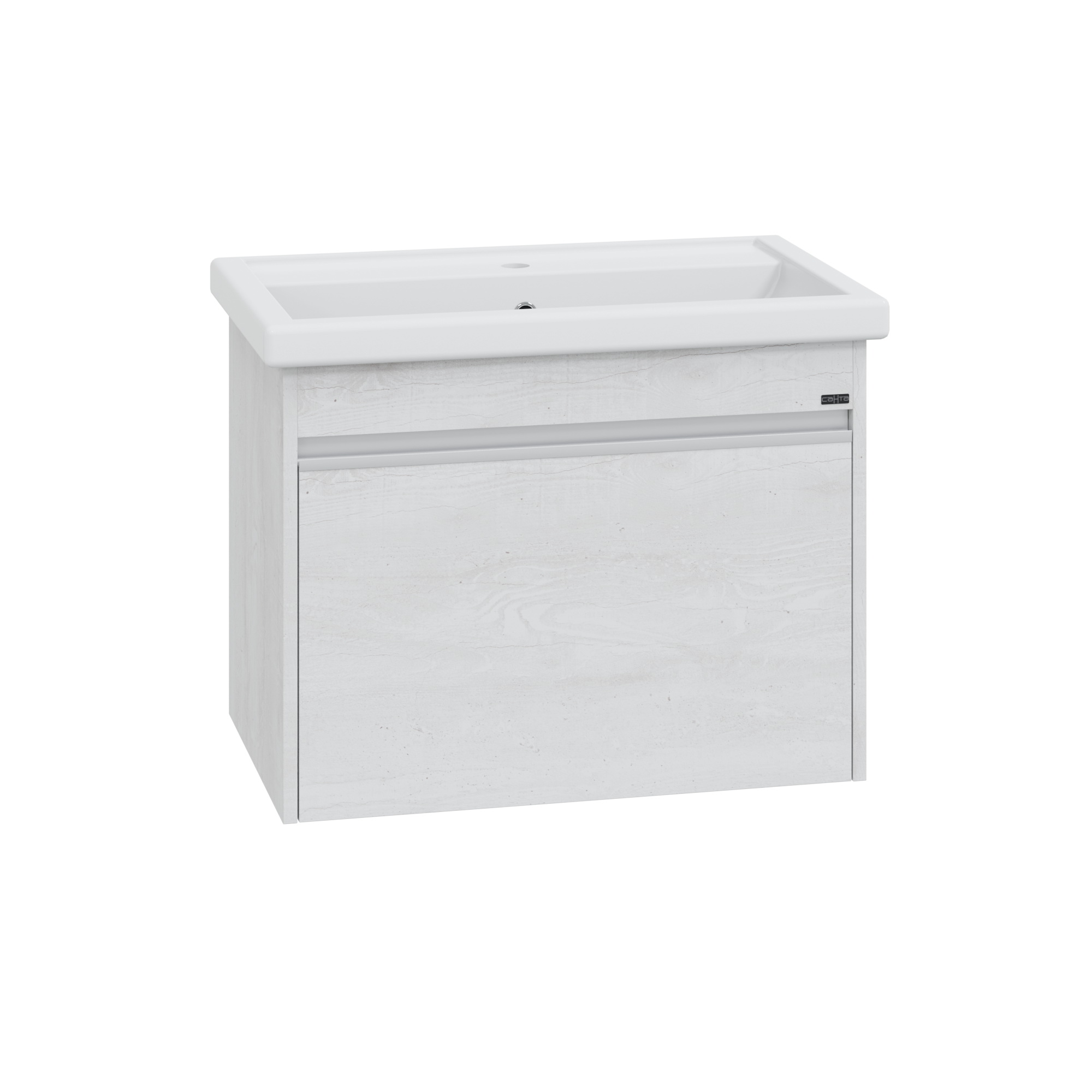 Тумба под раковину Санта Уран 70 подвесная, цвет беленое дерево - фото 1