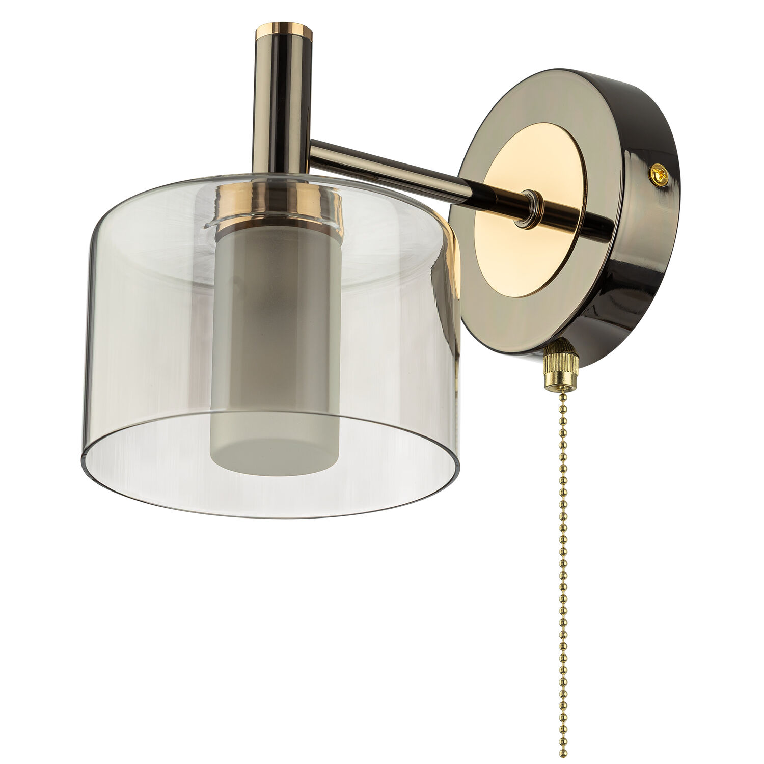 Бра Citilux Elan CL241311, арматура золото / черная / хром, плафоны стекло дымчатое - фото 1