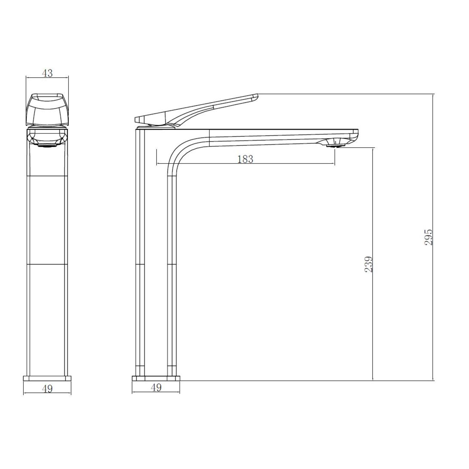Смеситель Vincea Puro VBF-5P02GM для раковины, цвет вороненая сталь - фото 1