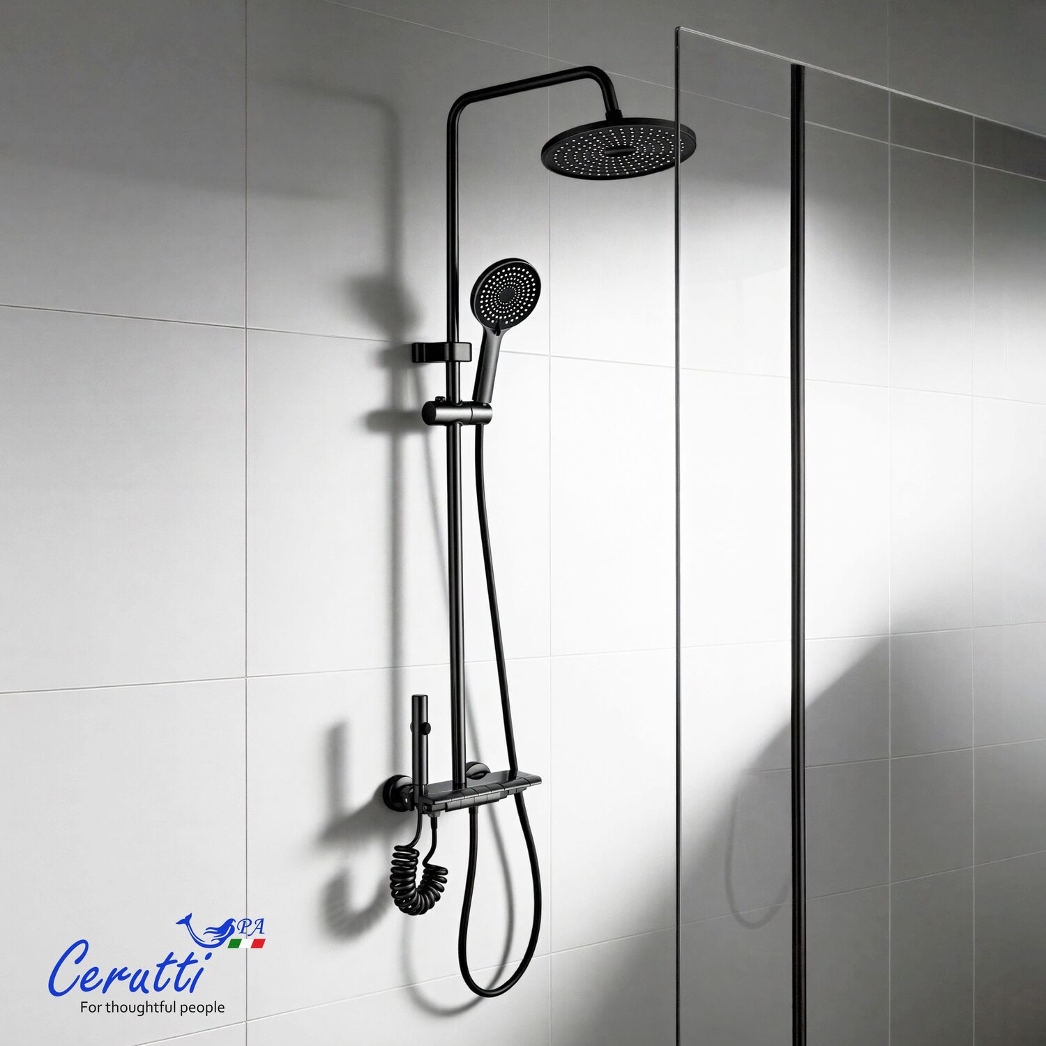 Душевая стойка CeruttiSPA Igino G, цвет графит - фото 1