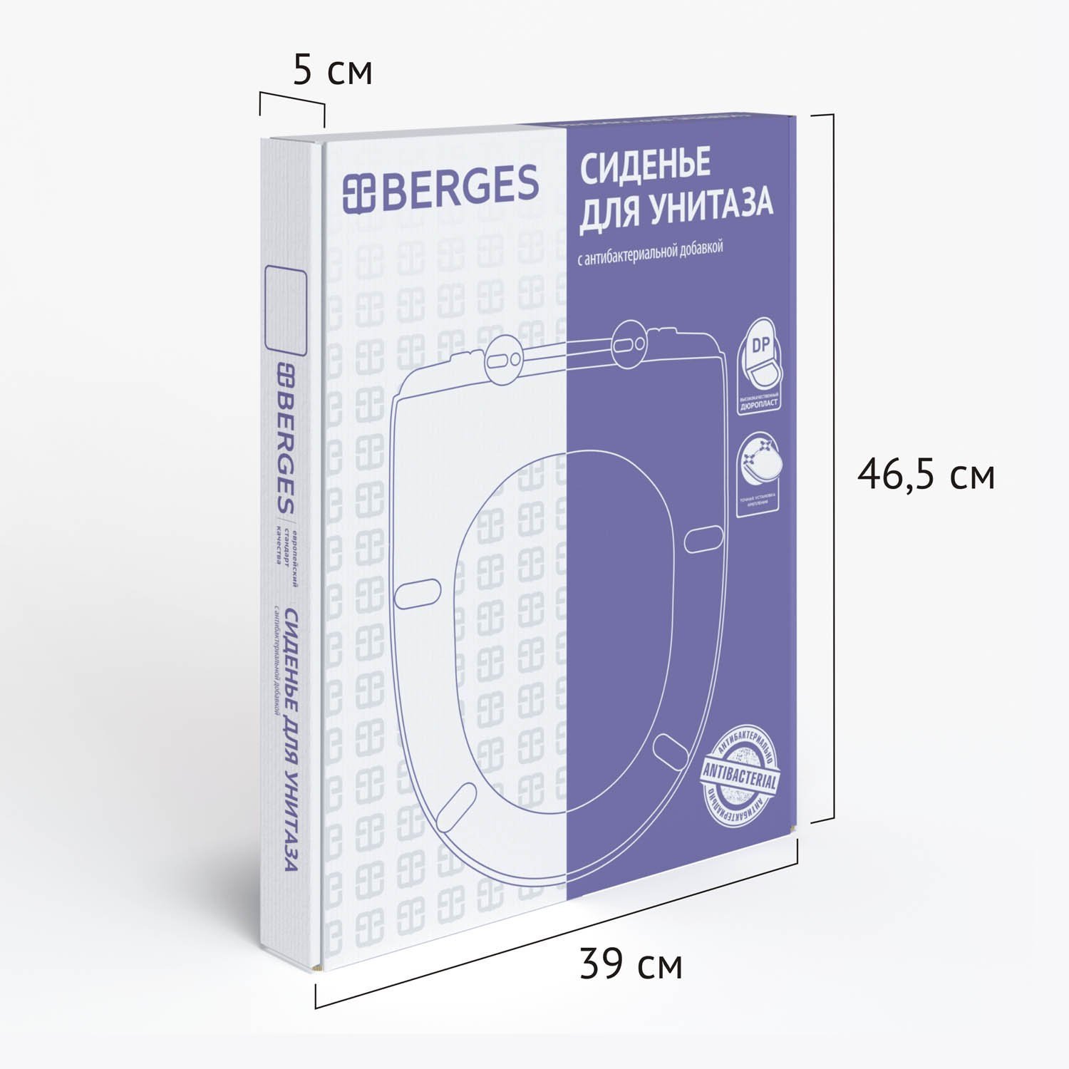 Сиденье Berges Real SO 010703 для унитаза, дюропласт, с микролифтом (крепление металл, быстросъемное), цвет белый