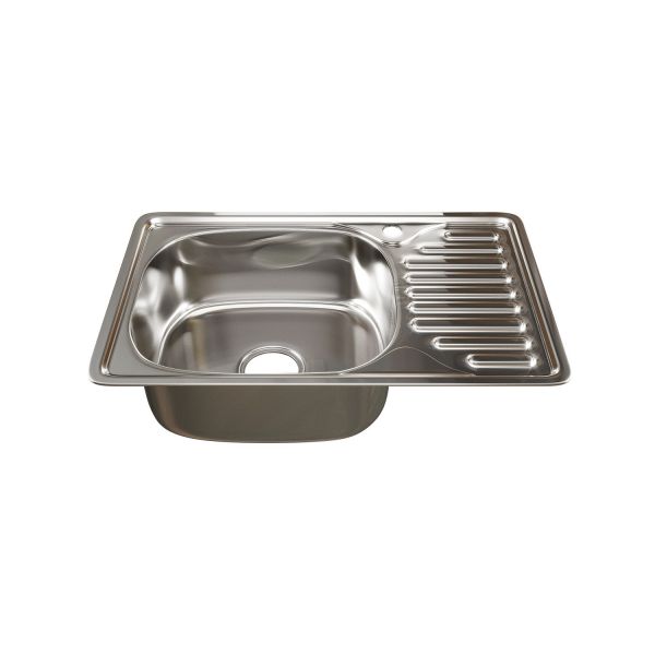 Кухонная мойка Mixline 530531 66x42, с крылом, левая, цвет хром 