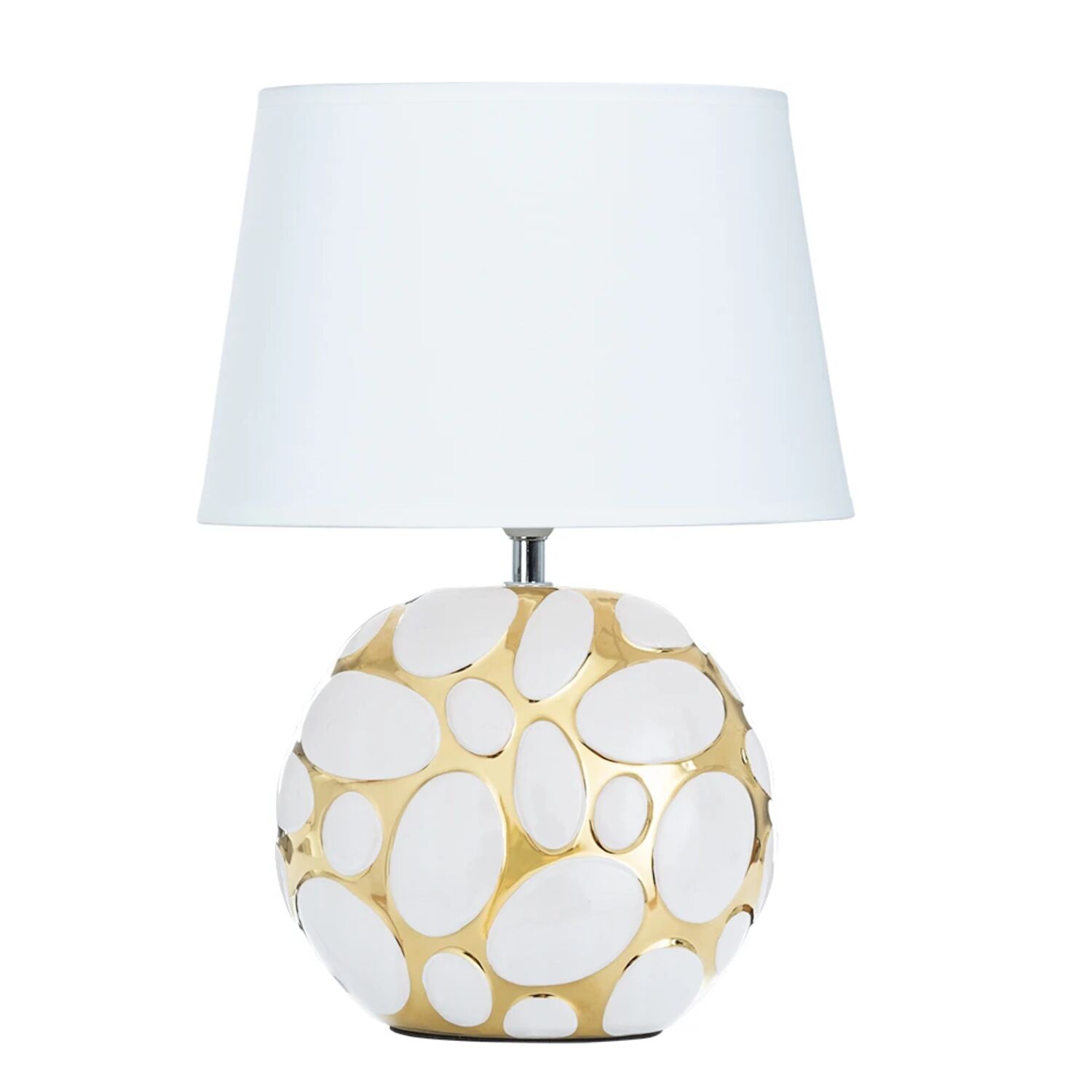 Декоративная настольная лампа Arte Lamp Poppy A4063LT-1GO, арматура золото, плафон ткань белая