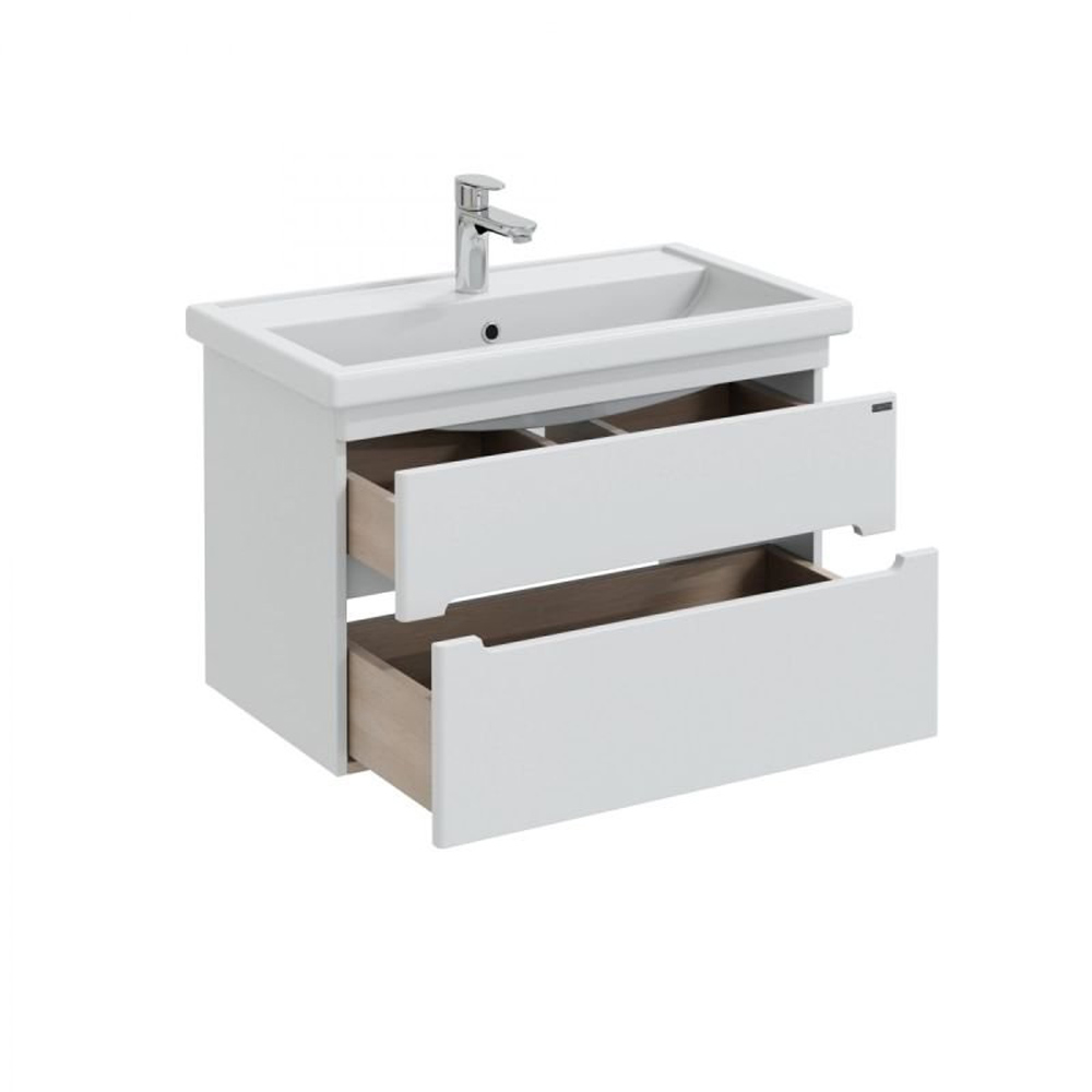 Тумба Санта Лондон 80 под раковину Фостер, подвесная, с ящиками, цвет белый - фото 1