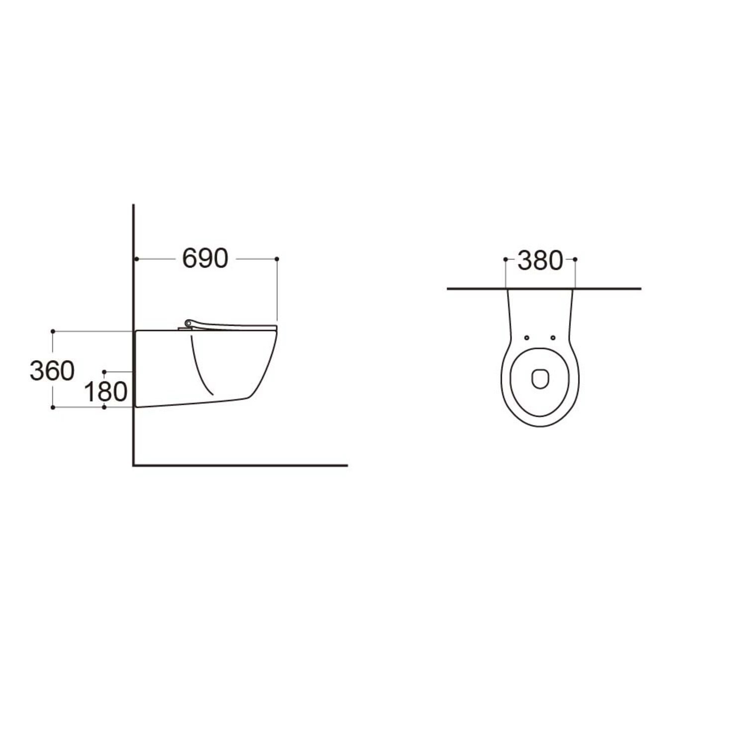 Унитаз Акватек AQ2212-00 подвесной, для людей с ограниченными возможностями, с сиденьем микролифт, цвет белый - фото 1