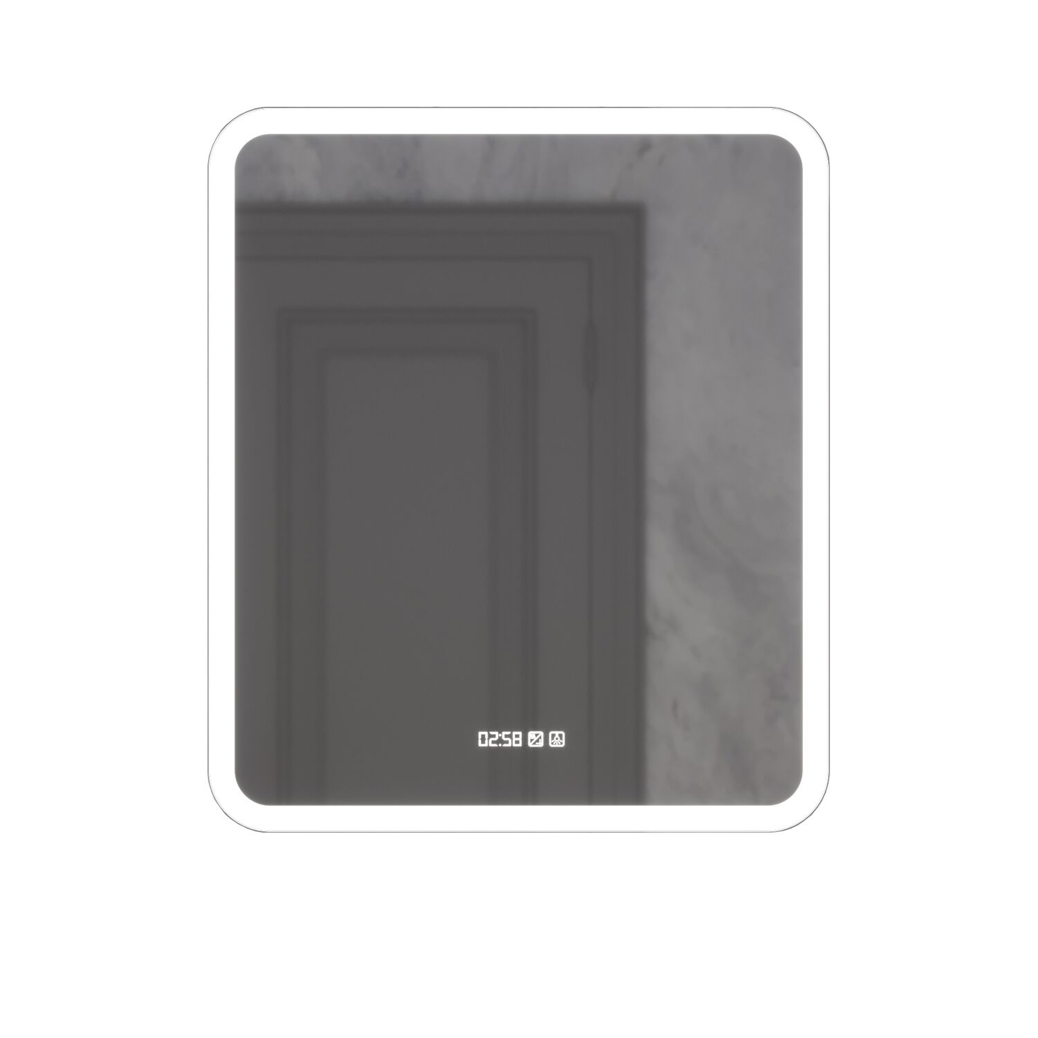 Зеркало Mixline Стив 3 60x70, с подсветкой, функцией антизапотевания, часами