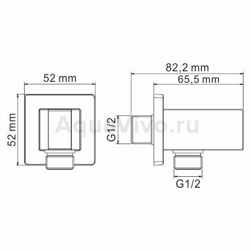 Подключение шланга WasserKRAFT A086, цвет хром - фото 1