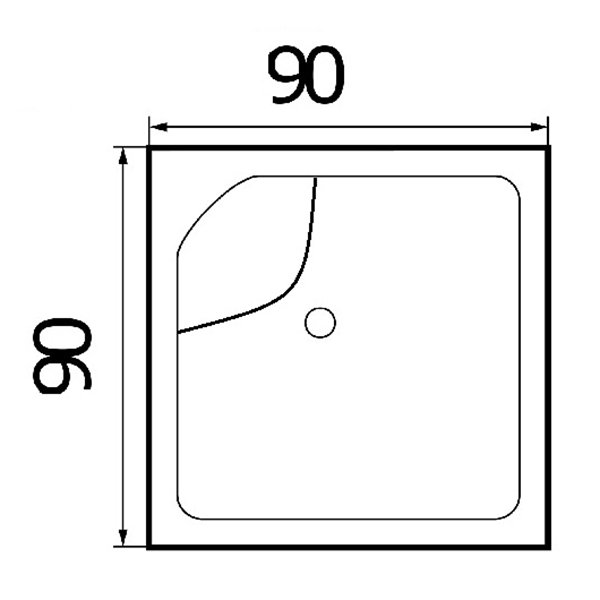 Поддон для душа Wemor 90/40 S 90x90, ABS-пластик, цвет белый - фото 1