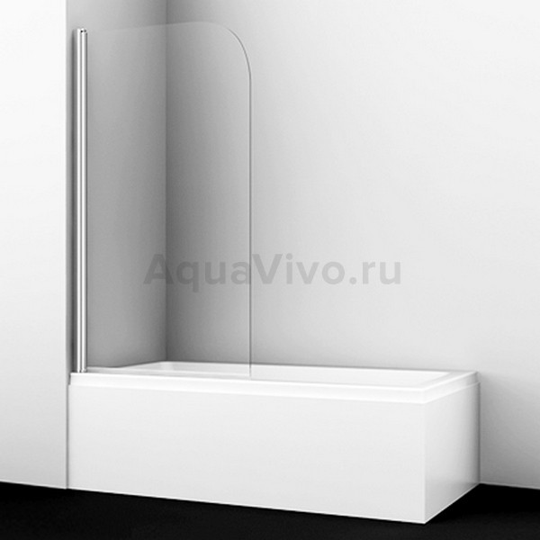 Шторка на ванну WasserKRAFT Leine 35P01-80 80x140, стекло прозрачное, профиль серебристый