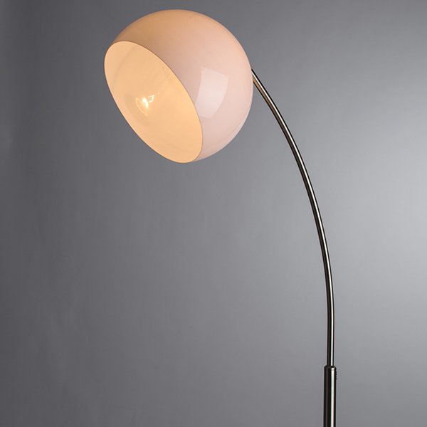 Торшер Arte Lamp Goliath A5822PN-1SS, арматура серебро, плафон пластик белый, 30х100 см