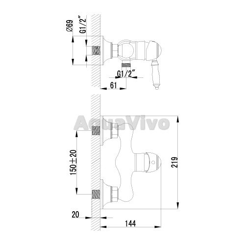 Смеситель Lemark Villa LM4803B для душа - фото 1