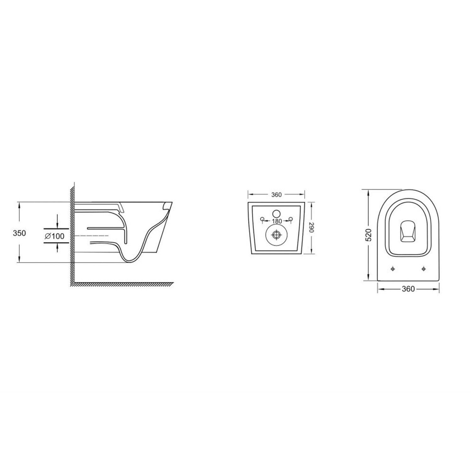 Унитаз Grossman Tornado GR-4499 BMSQ подвесной, безободковый, с сиденьем микролифт, цвет черный матовый - фото 1