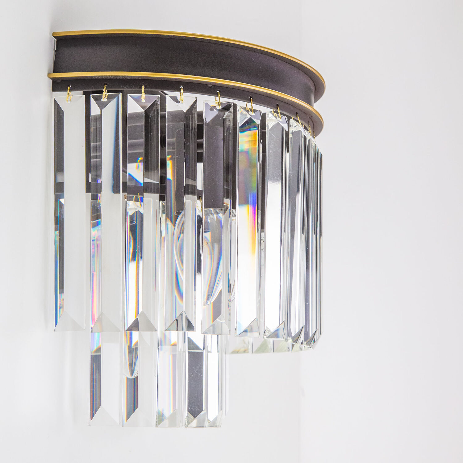 Бра Citilux Мартин CL332331, арматура венге, плафоны хрусталь прозрачный - фото 1