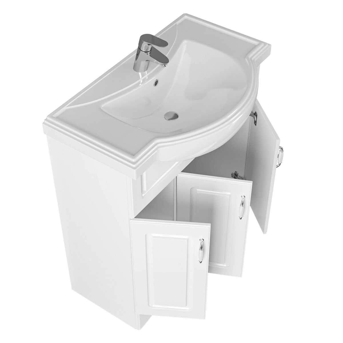 Тумба под раковину Санта Верона 80 напольная, с дверцами, цвет белый - фото 1