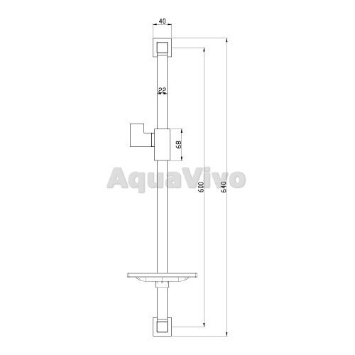 Душевая штанга Lemark LM8069C с прямоугольной мыльницей