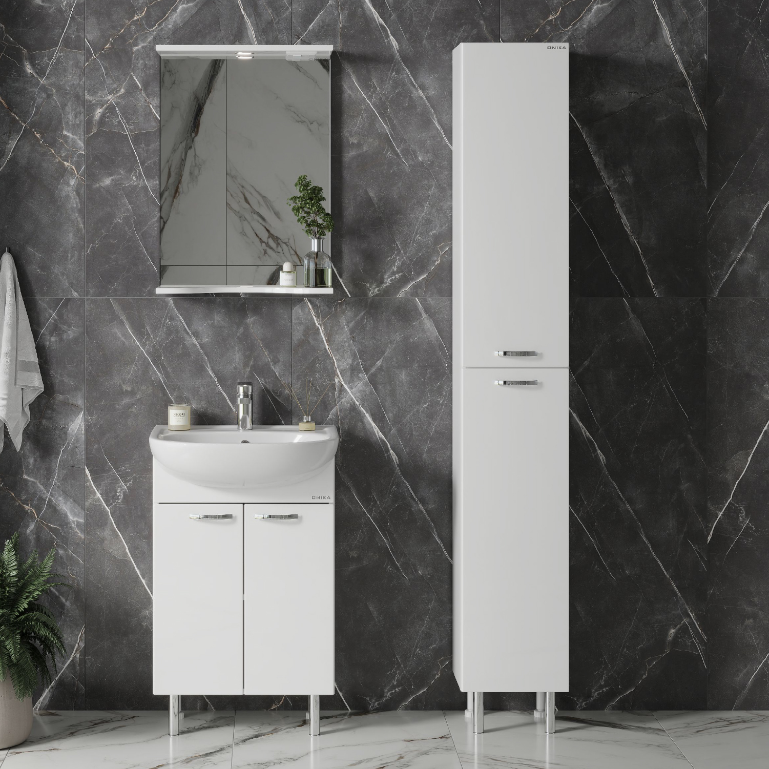 Мебель для ванной Оника Коралл 60, цвет белый