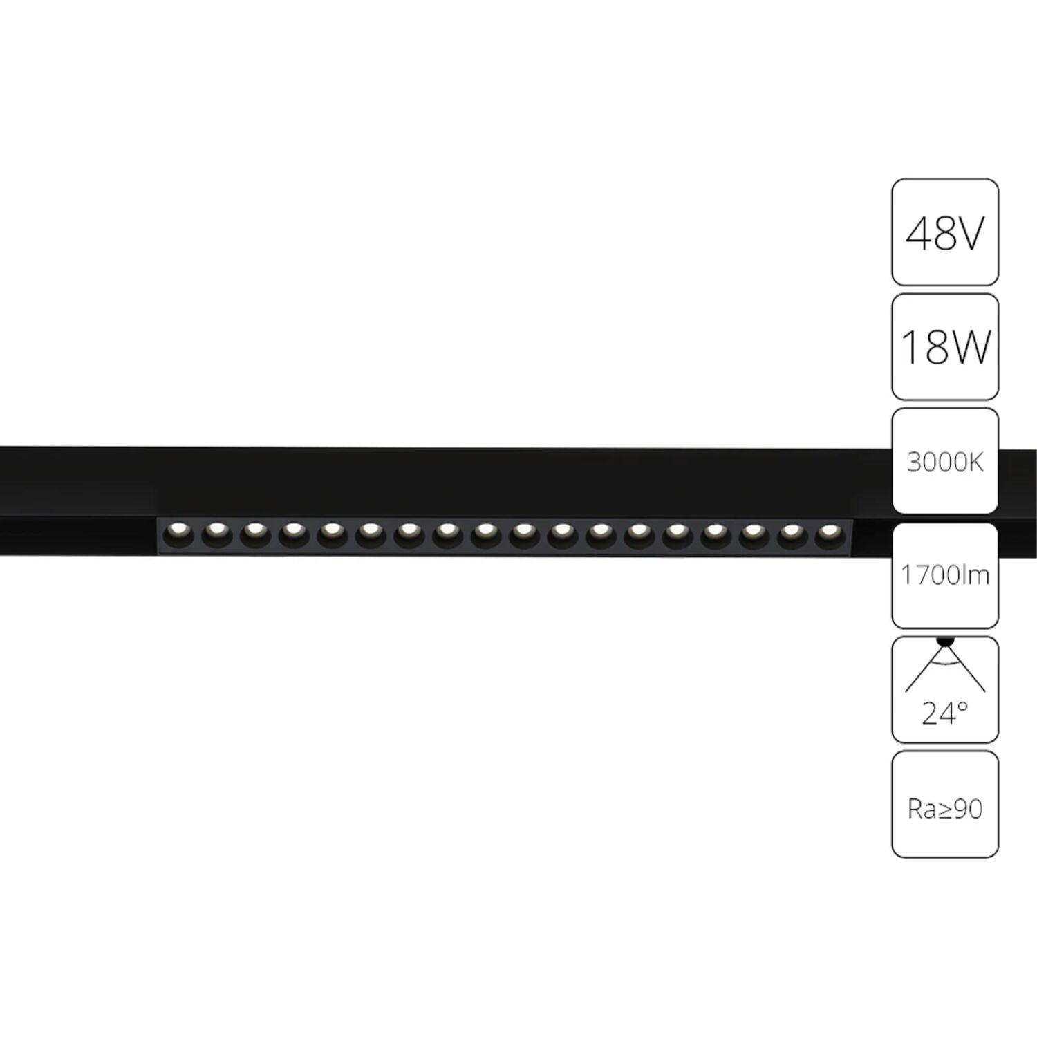 Магнитный трековый светильник Arte Lamp Linea A4675PL-1BK, арматура черный 