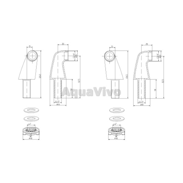 Комплект переходников Lemark LM8556BR для установки смесителя на борт ванны 2 шт. - фото 1