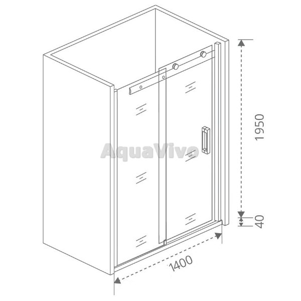 Душевая дверь Good Door Galaxy WTW-140-C-CH 140, стекло прозрачное, профиль хром - фото 1