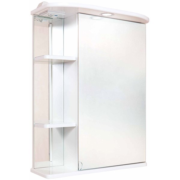 Шкаф-зеркало Оника Карина 60.01, правый, с подсветкой, цвет белый
