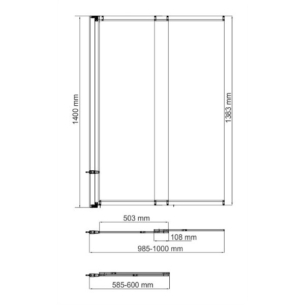 Шторка на ванну WasserKRAFT Main 41S02-100 LM 100x140, левая, стекло матовое, профиль серебристый - фото 1