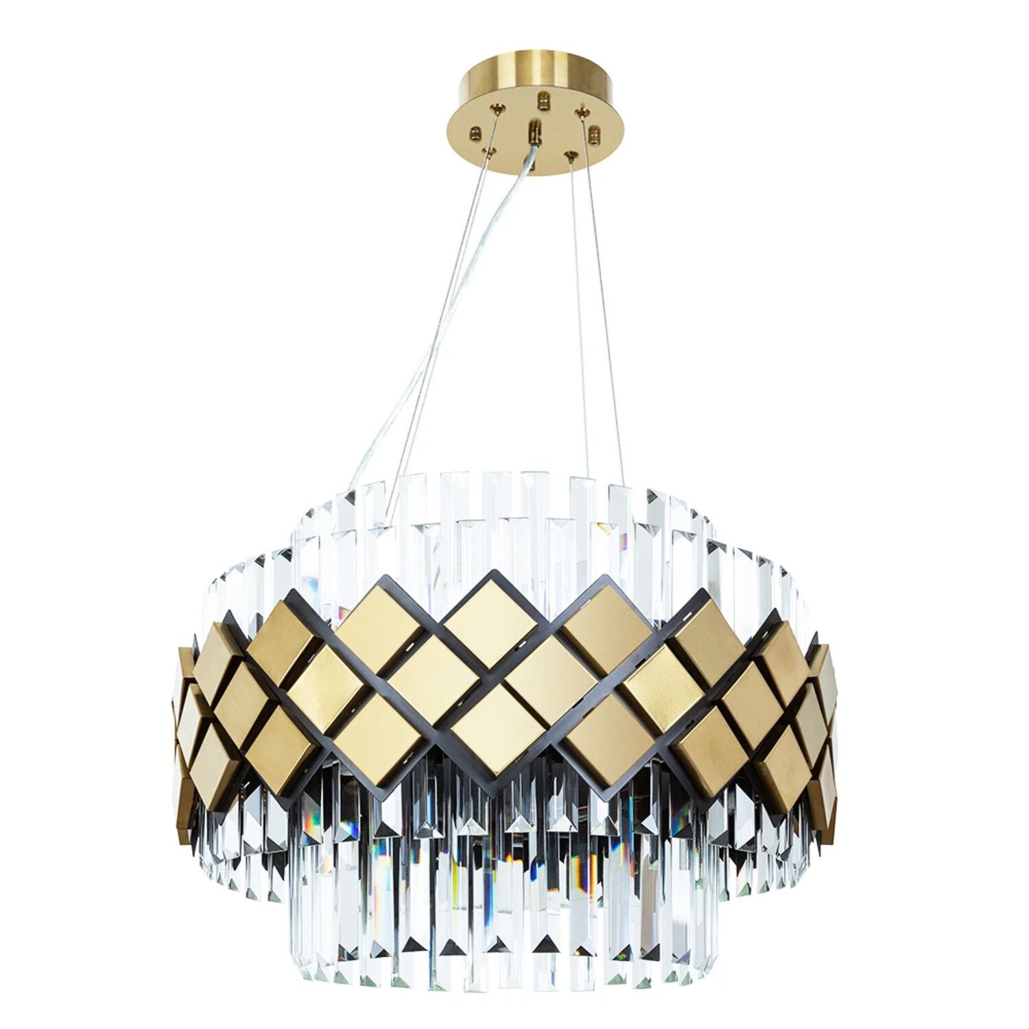 Подвесная люстра Arte Lamp Amelia A1039SP-10BK, арматура черная, плафон хрусталь прозрачный