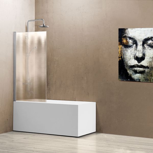 Шторка на ванну Vincea VSB-11 80x140, стекло шиншилла, профиль хром