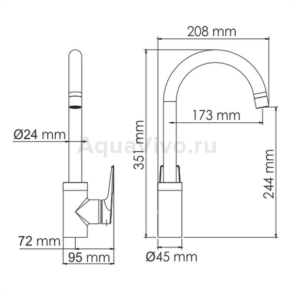 Смеситель WasserKRAFT Aisch 5507 для кухни, цвет матовое золото - фото 1