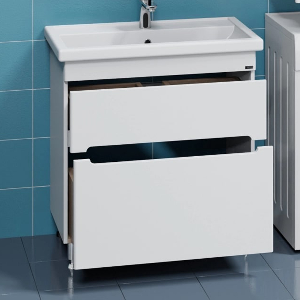 Тумба под раковину Санта Лондон 80 напольная, с ящиками, цвет белый - фото 1