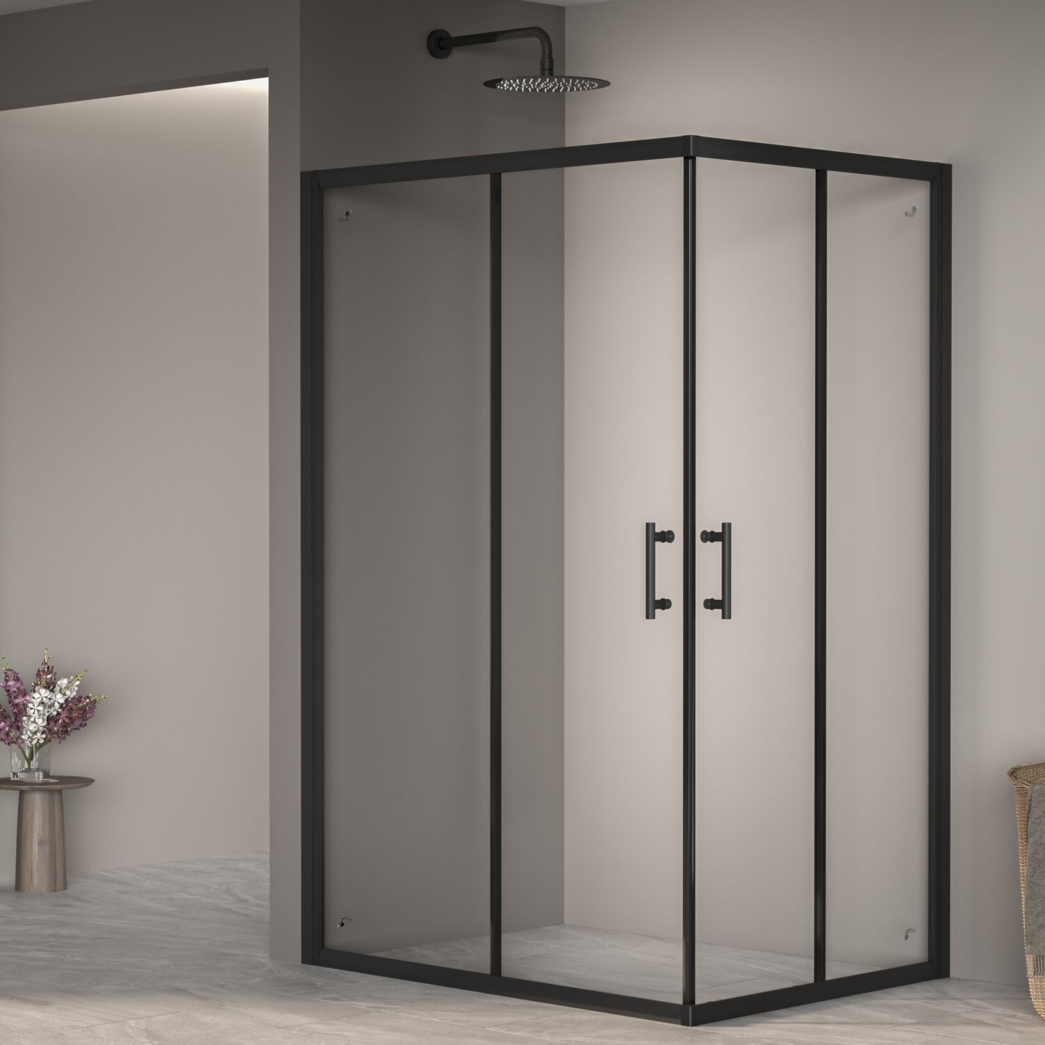 Душевой уголок RGW Passage PA-146 B 100x90, стекло прозрачное, профиль черный